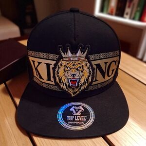 Black King Snapback Hat By Top Level! One Size!